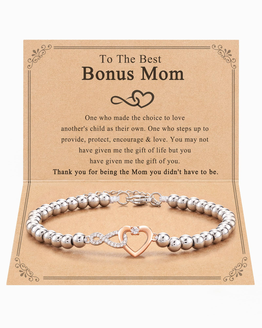 Shonyin Bonus Mom Gifts Bonus Mom Christmas Gifts for Step mom Bonus Mom Bracelet Christmas Mothers Day Valentines Day Gifts Stocking Stuffers for Women Adults 2024
