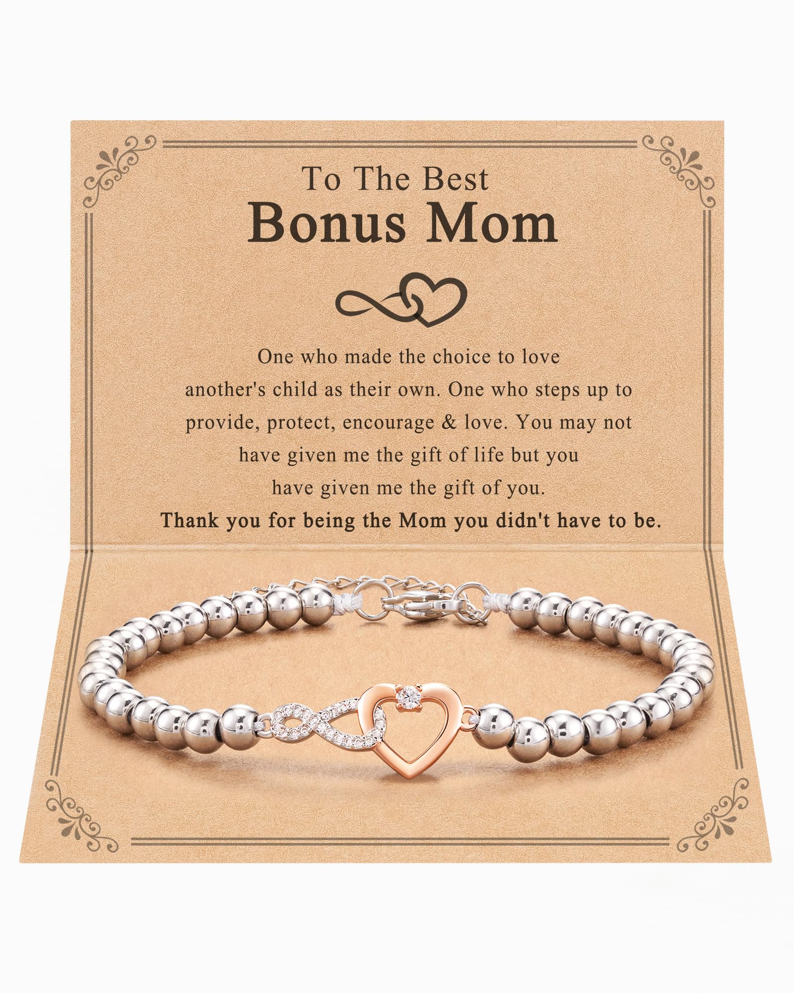 Shonyin Bonus Mom Gifts Bonus Mom Christmas Gifts for Step mom Bonus Mom Bracelet Christmas Mothers Day Valentines Day Gifts Stocking Stuffers for Women Adults 2024