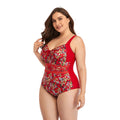 Plus Size Printed Retro One-Piece Swimsuit