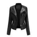 New Women's Slim Fit Leather Jacket for Spring/Fall