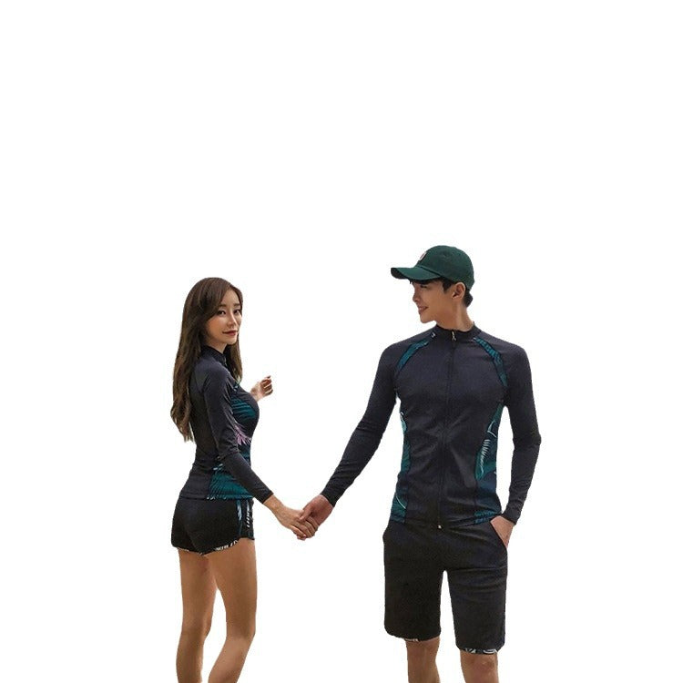 Quick-Dry Sunscreen Surfing Wetsuit Set for Couples
