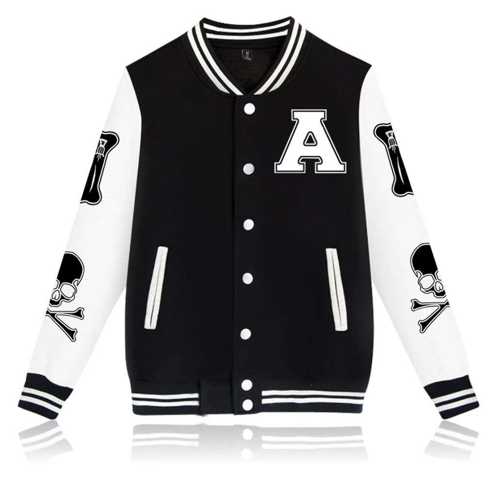 babyhealthy Ανδρικό Μπουφάν Varsity Jacket με στάμπα Γραμμάτων, Casual Στενή Εφαρμογή Μπέιζμπολ Μπόμπερ Μπουφάν με Κουμπιά letterman jacket