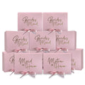 PartyGifts&beyond Gift 10 Pack Bridesmaid Boxes Bridesmaid Proposal BoxesWill You Be My Bridesmaid BoxMaid of Honor Proposal BoxMatron of Honor Gift Box for Bridesmaid Gifts(BM-Pink)
