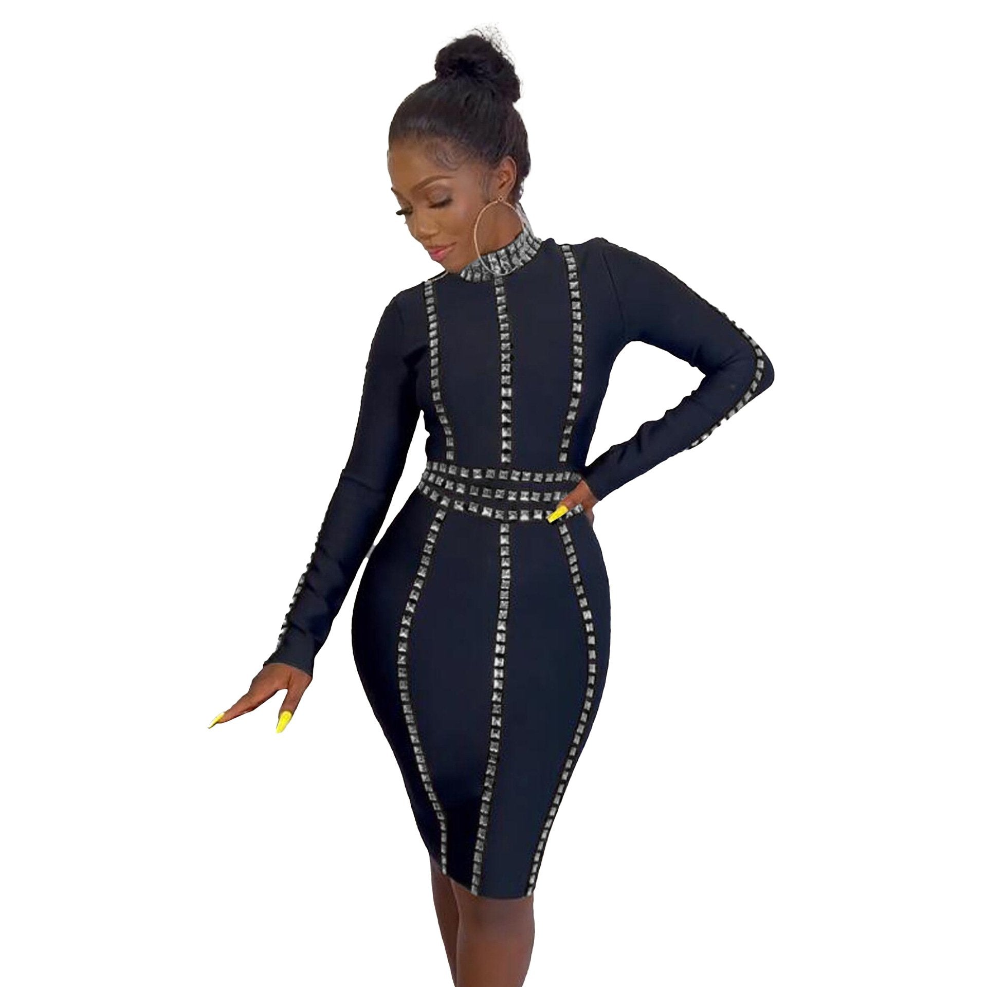 Rhinestone Stretch Slim Fit Sexy Dress for Ladies