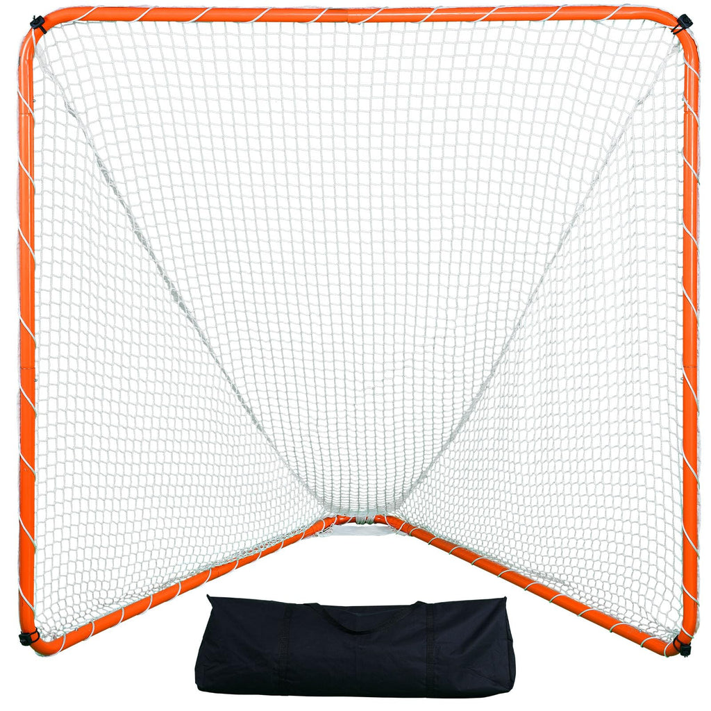VEVOR Lacrosse Goal 6 x 6 Modular Lacrosse Net Steel Frame Backyard Lacrosse Training Equipment Portable Lacrosse Goal with Carry Bag Quick & Easy Setup Perfect for Youth Adult Training Orange