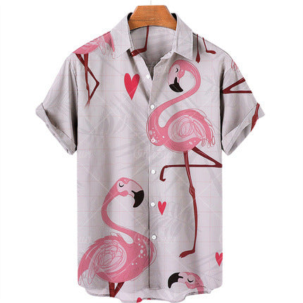 Men's Casual Hawaiian Print Short Sleeve Shirt