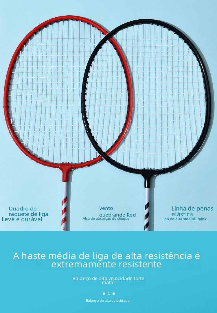 Genuine Badminton Racket with Sponge Handle, Multi-Color