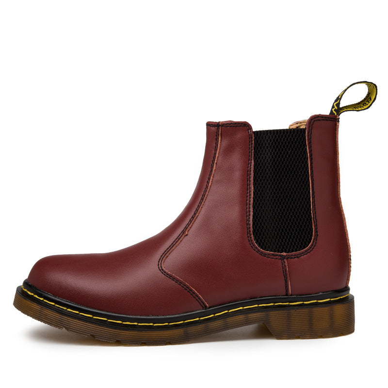 Bottes Martin en cuir de vache à talon épais style automne pour femmes