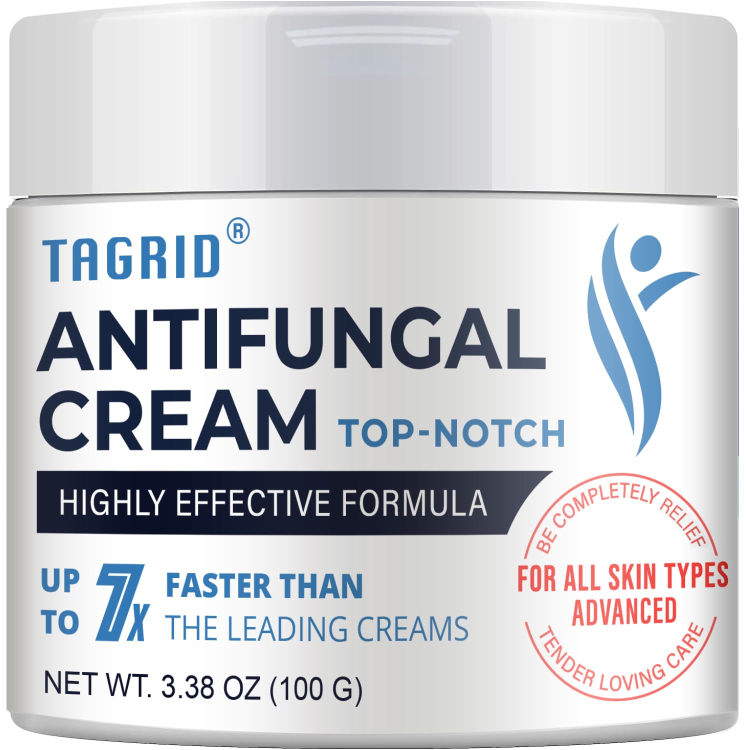 TAGRID Top-Notch Antifungal Cream - Relieve Stubborn Ringworm Jock Itch Eczema Tinea Versicolor Athletes Foot for Humans Seborrheic Dermatitis Psoriasis Cream 3.4 oz Dark Blue