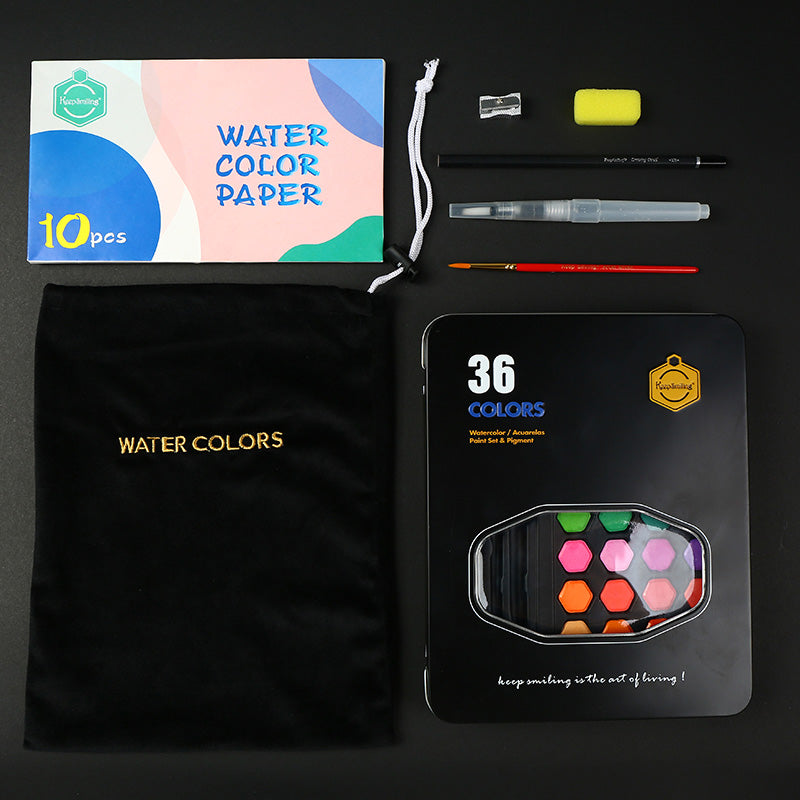 Bogliuno 36-Color Solid Watercolor Paint Set for Beginners