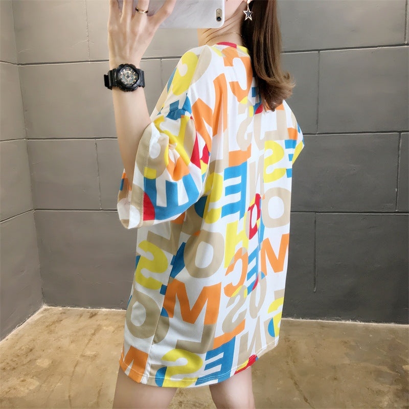Korean Style Loose-Fit Short Sleeve T-Shirt for Women