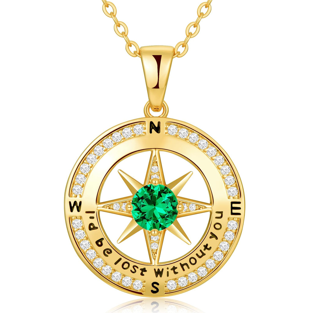 Zifeel Valentines Day Gifts for Women Compass Necklace for Wife Wedding Anniversary Jewelry for Women Girlfriend Valentines Day Mothers Day Gift for Mom Birthday Gifts for Her Id Be Lost Without You