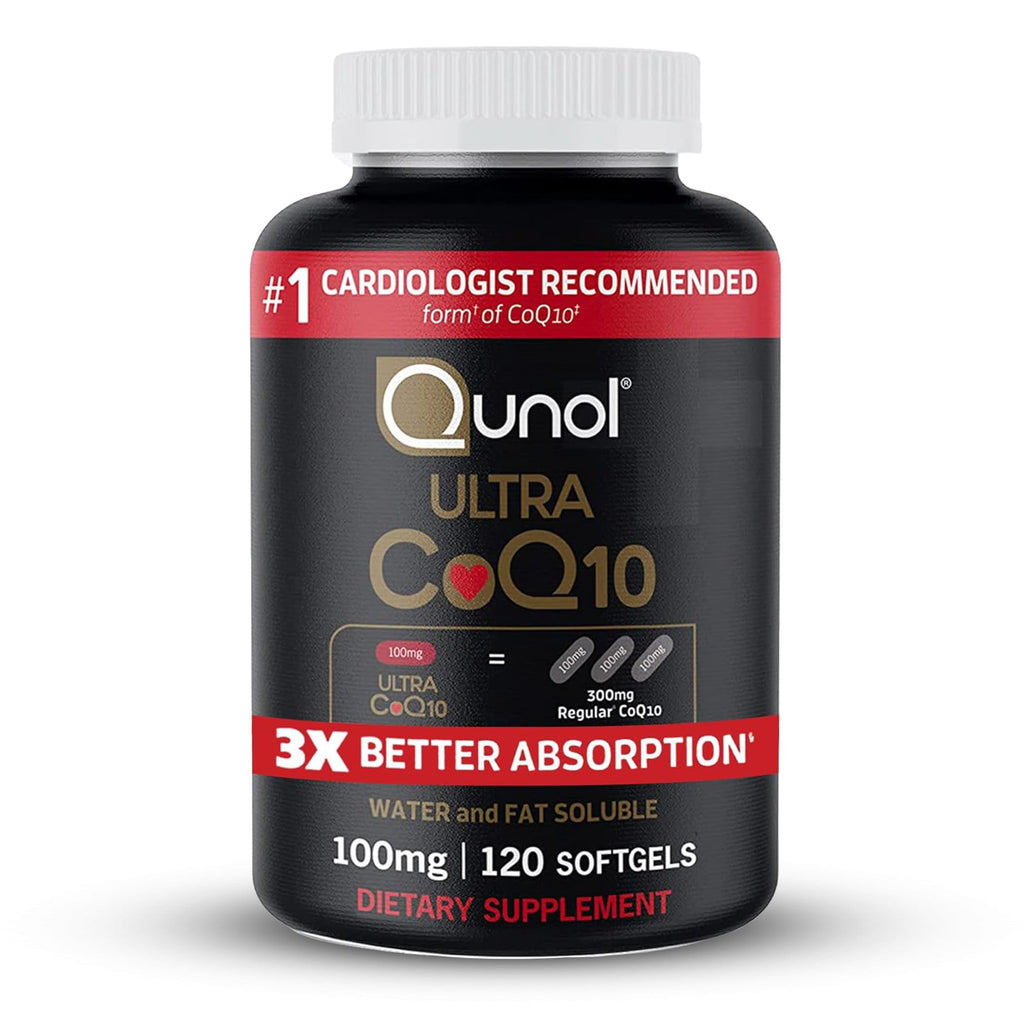Qunol CoQ10 100mg Softgels Ultra CoQ10 100mg 3x Better Absorption Antioxidant for Heart Health & Energy Production Coenzyme Q10 Vitamins and Supplements 4 Month Supply 120 Count
