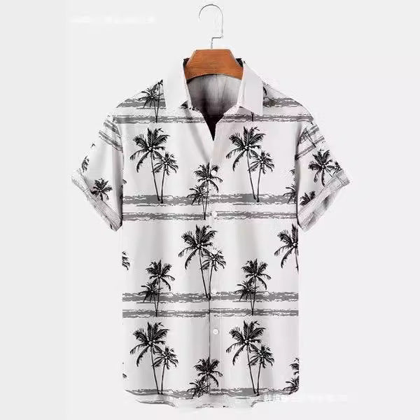 Men's Casual Hawaiian Print Short Sleeve Shirt