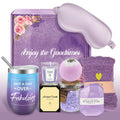Cadeaux Bien-être pour Femmes Coffret Cadeau Spa Relaxant pour Femmes avec Gobelet Kit Bien-être avec Bombe de Bain Sel de Bain Bougie Savon Panier Bien-être pour Femmes Épouse Maman Amies Sœur