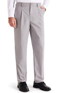 Libin Mens Dress Pants Classic Fit Pleated Front Work Golf Pants 29" Stretch Business Casual Pants Lightweight with Pockets Light Grey 34W x 29L