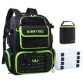AUMTISC Fishing Tackle Bag Backpack with 2 Rod Holders 4 Tackle Boxes Rain Cover & Small Insulated Bag Large Fishing Backpack for Fish Gear & Equipment