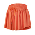 luogongzi 2 in 1 Flowy Womens Shorts for Summer Gym Yoga Athletic Workout Running Biker Spandex Comfy Lounge Sweat Skirt(S Coral)
