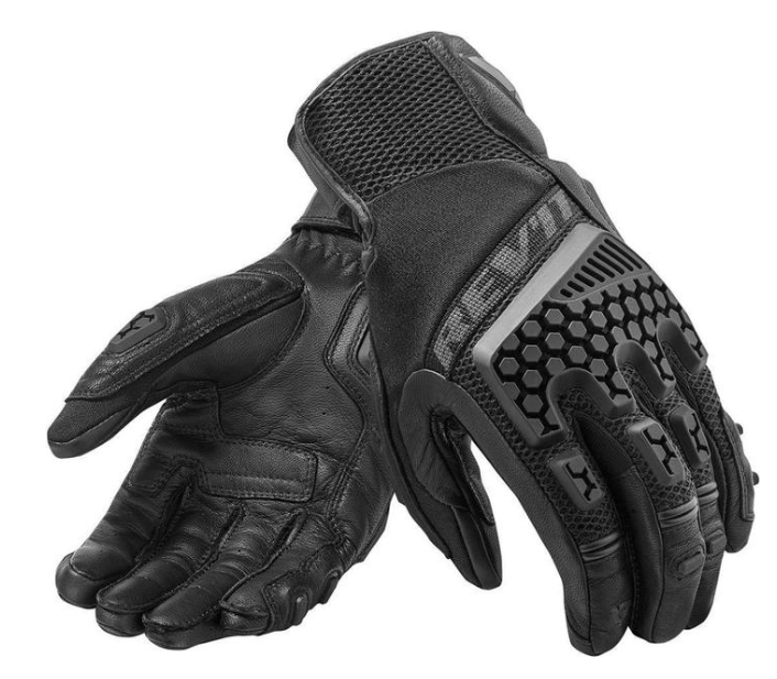 Black Sheepskin Desert Pro Motorcycle Riding Gloves