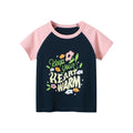 Girls' Short-Sleeved T-Shirt with Letter Design