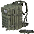 RooPoke 45L Large Tactical Backpack For Men Military Army Assault Pack Highland Backpacks Molle Daypack 3 Day Bug Out Bag Hiking Camping Outdoor RucksackGreen