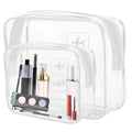 AURUZA 2 Pack Clear Toiletry Bag Clear Makeup Travel Pouch with ZipperTSA Approved Organizer Carry on Cosmetic for Airport Airline Compliant