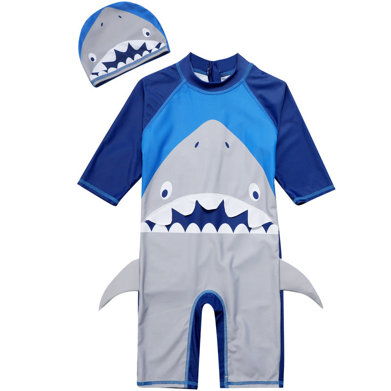 Maillot de bain une pièce pour garçons avec motif de requin mignon