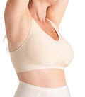 Truekind Bras for Women - Comfortable Wireless Support Bra Seamless Full Coverage No Underwire Bra for Everyday Comfort Beige