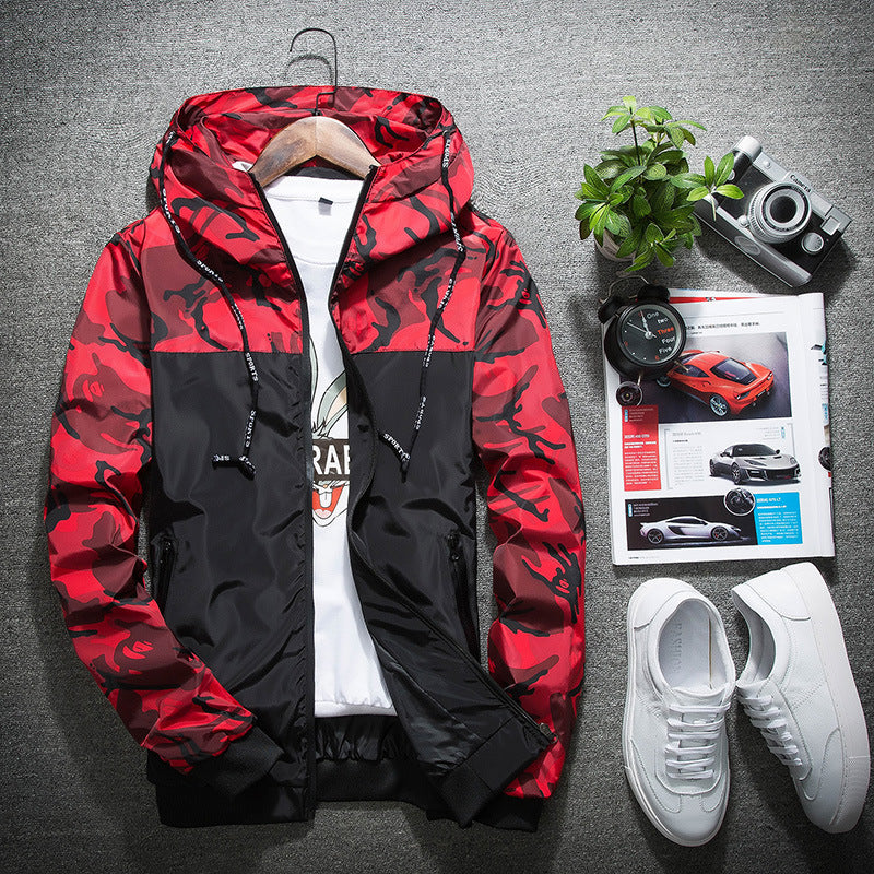 Men's Casual Slim Fit Camouflage Jacket for Spring/Fall