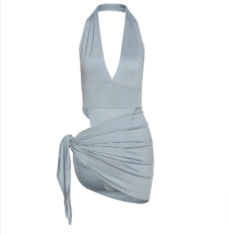 V-Neck Halter Dress