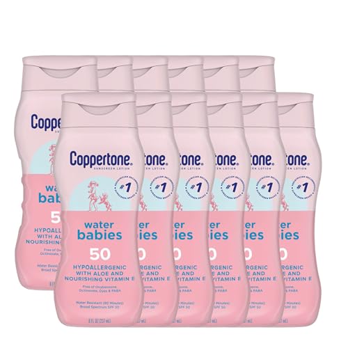 Coppertone Water Babies Sunscreen Lotion Spray SPF 50 Pediatrician Recommended Baby Sunscreen Spray Water Resistant Sunscreen for Babies 6 Oz Spray