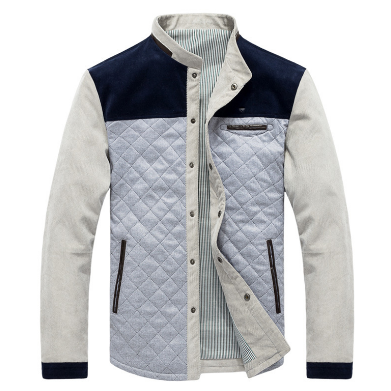Men's Slim Fit Corduroy Jacket with Stand Collar
