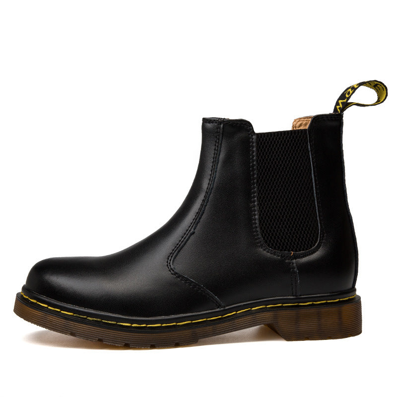 Bottes Martin en cuir de vache à talon épais style automne pour femmes