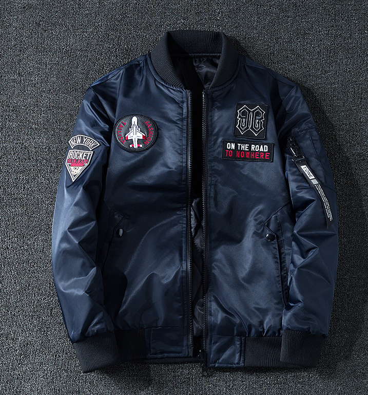 Men's Slim Fit Stand Collar Reversible Jacket