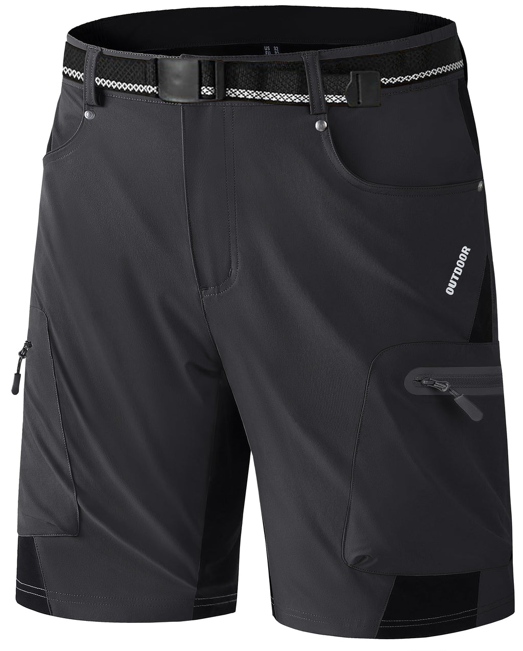 KEFITEVD Mens Hiking Cargo Shorts Quick Dry Outdoor Travel Shorts Lightweight Summer Casual Fishing Golf Work Shorts with Pockets Black