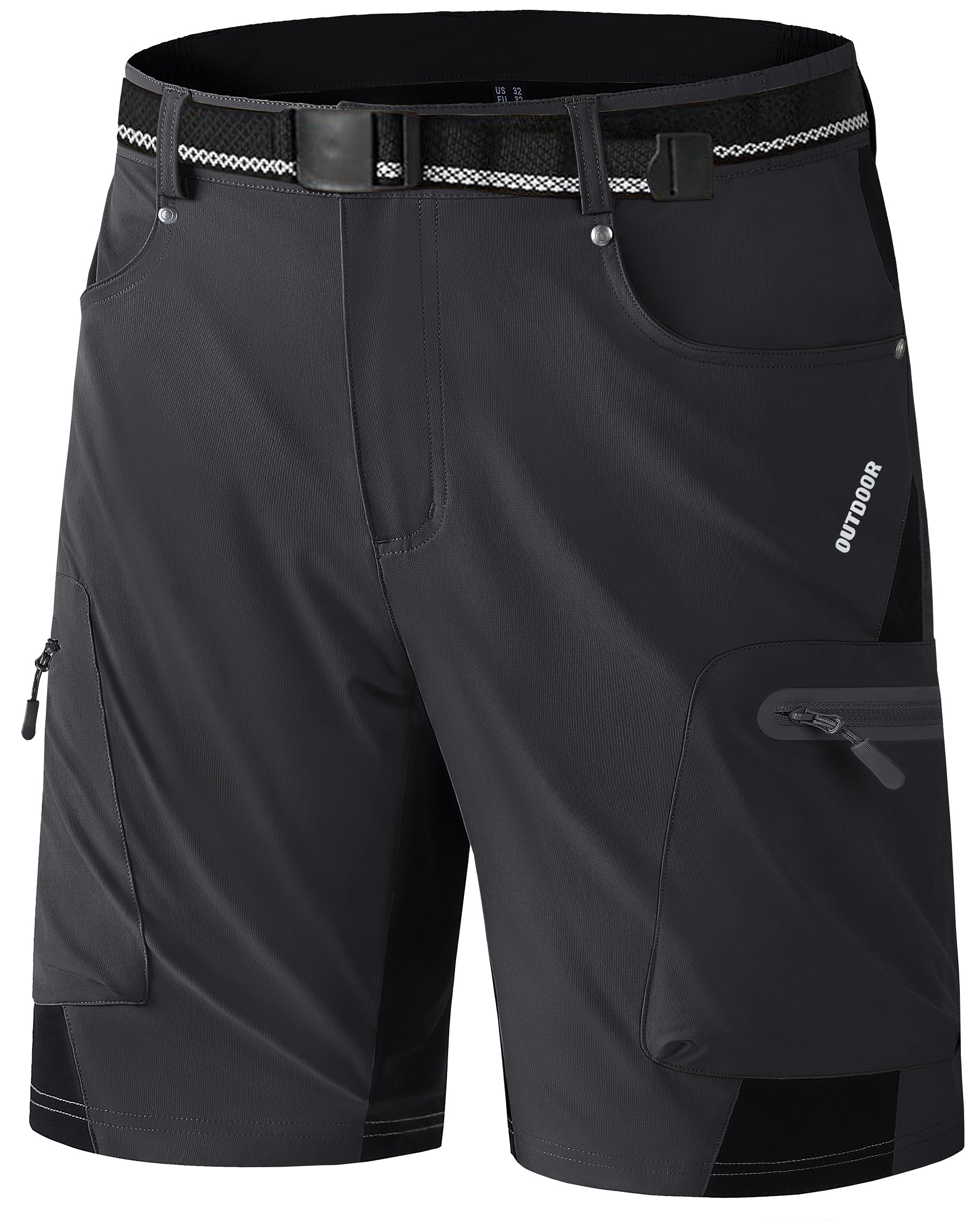KEFITEVD Mens Hiking Cargo Shorts Quick Dry Outdoor Travel Shorts Lightweight Summer Casual Fishing Golf Work Shorts with Pockets Black