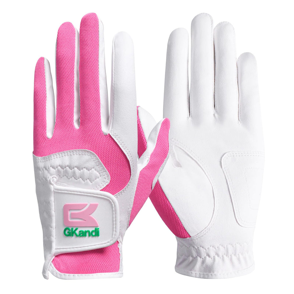 Golf Gloves Womens Ladies Left Hand for Right Handed Golfer 1 Pack Golf Glove Microfiber Flexible Wet Hot Cool Rain Grip Weathersof Fit Size Small Medium Large (Pink Large (Worn On Left Hand))