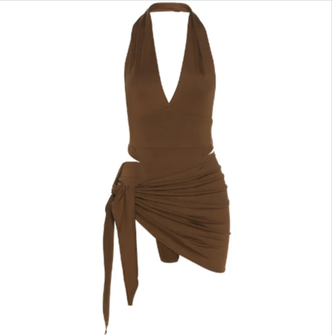 V-Neck Halter Dress