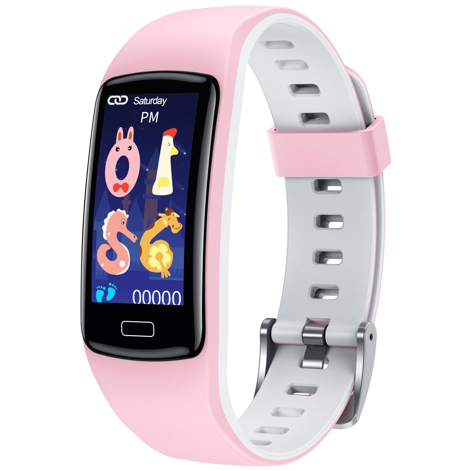 Smart Fitness Tracker Watch for Kids - Boys Girls Waterproof Smartwatch with Pedometer Heart Rate Sleep Tracking Alarm Clock Activity Tracker Calorie Step Counter Watch for Girls Boys Teens