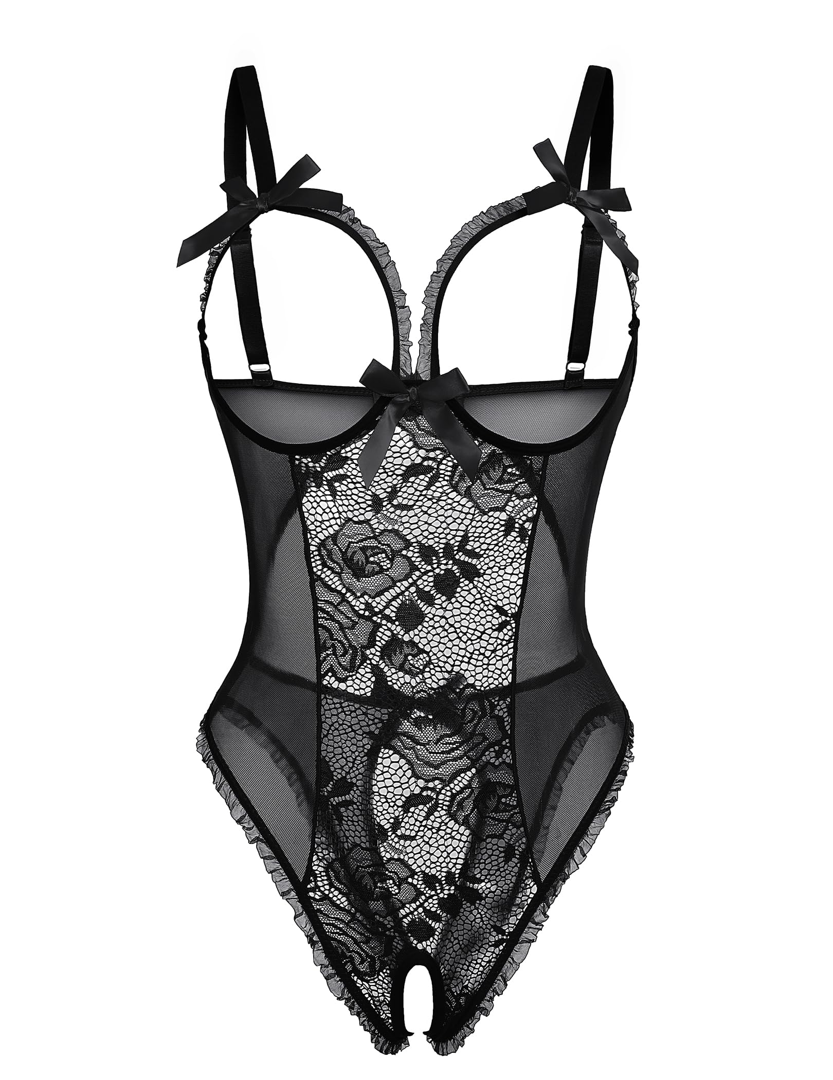 ADOME Lingerie for Women Sexy Teddy One Piece Lace Babydoll Bodysuit