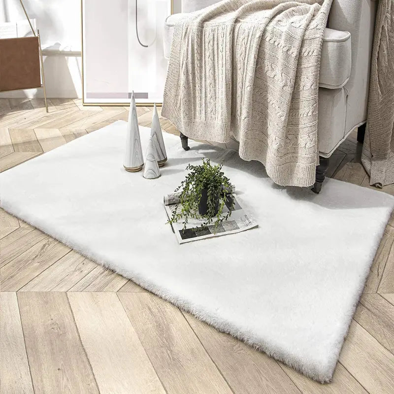 Simple Plush Area Rug for Living Room and Bedroom