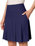 Ewedoos 20”Skort Golf Skirts for Women with Zip-Pocket Knee Length Skorts for Woman Casual Athletic Pleated Tennis Skirt