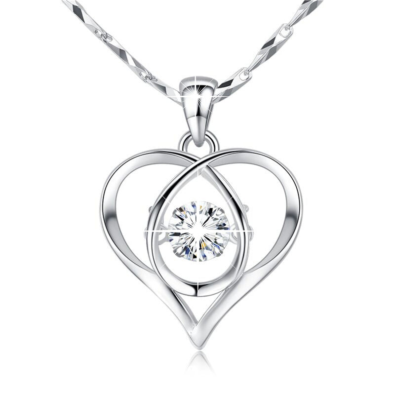 Sterling Silver 999 Heart Pendant Necklace for Women