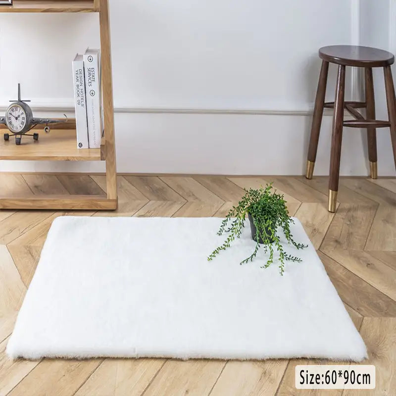 Simple Plush Area Rug for Living Room and Bedroom