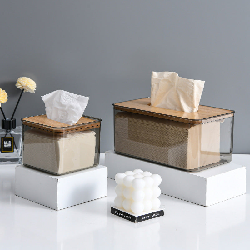 Nordic Minimalist Transparent Tissue Box for Home Use