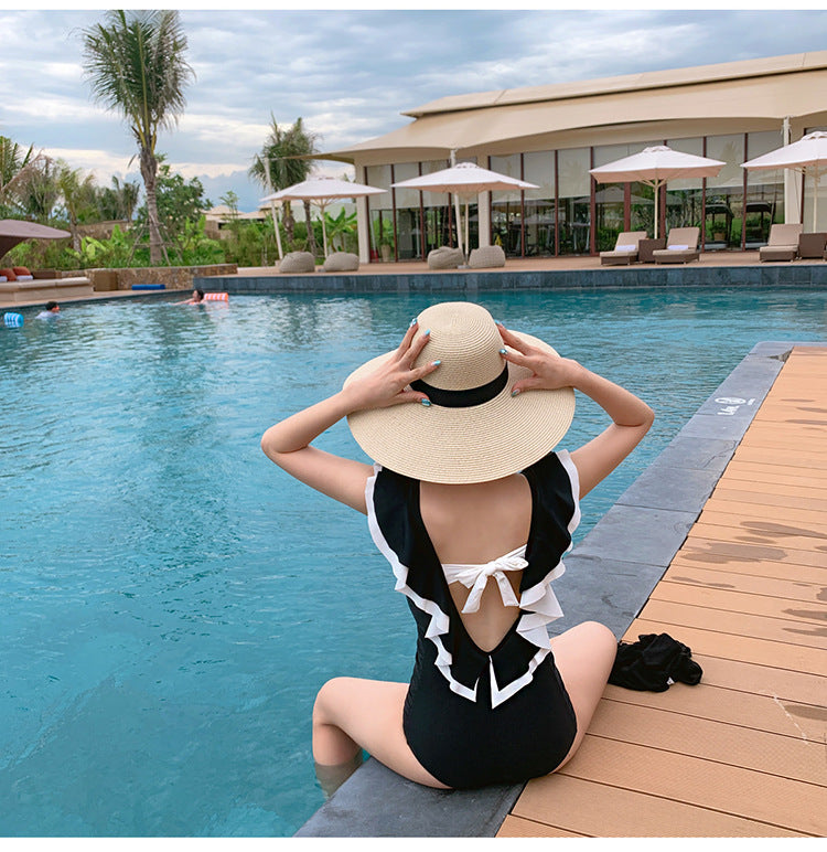 One-Piece Women's Swimsuit - Slimming Triangle Design