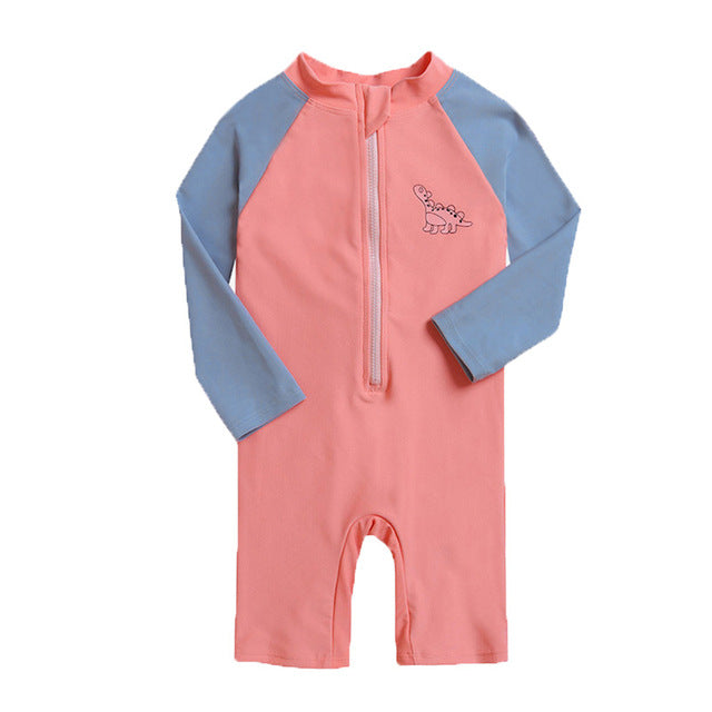 Dinosaur Print Summer One-Piece Swimsuit for Kids