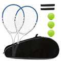 Tennis Racket Pre-Strung Lightweight 27 Inch Racquet Recreational Adult Rackets for Men Women Students Training Tennis Starter Kit with BallsCarry Bag and Overgrips (Blue/White - 2 Rackets)