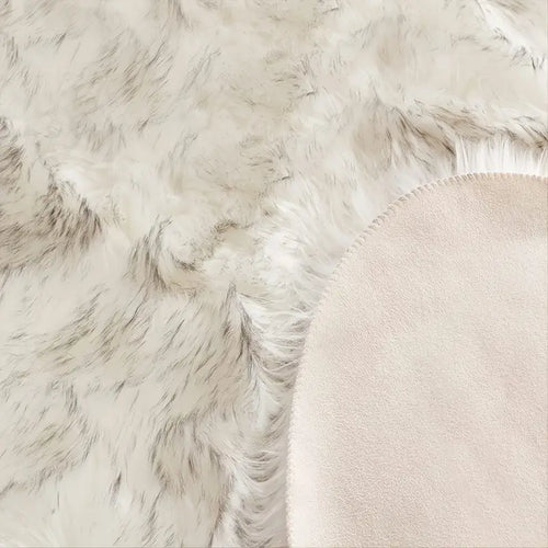 1pc Soft White Fluffy Faux Fur Area Rug for Bedroom