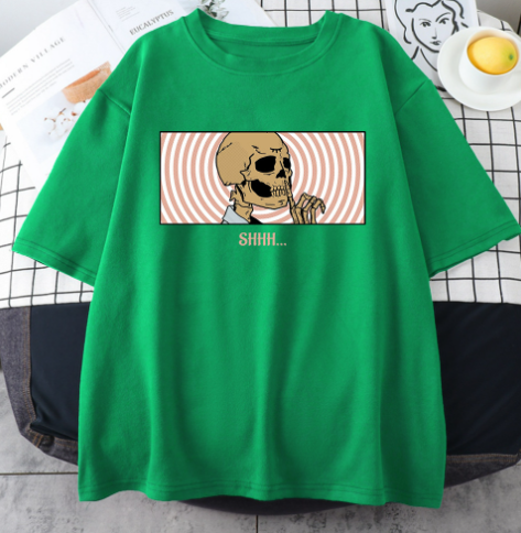 Oversized T-Shirt - Shhh Skull (One Piece)